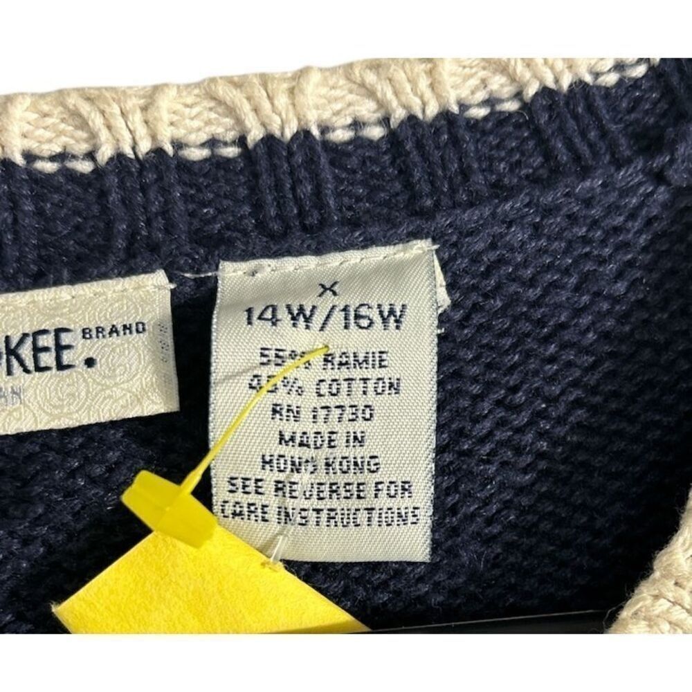 Vintage Cherokee Womens Blue Ramie Cotton Embroidered‎ Button Knit Sweater sz 14 - Picture 6 of 6